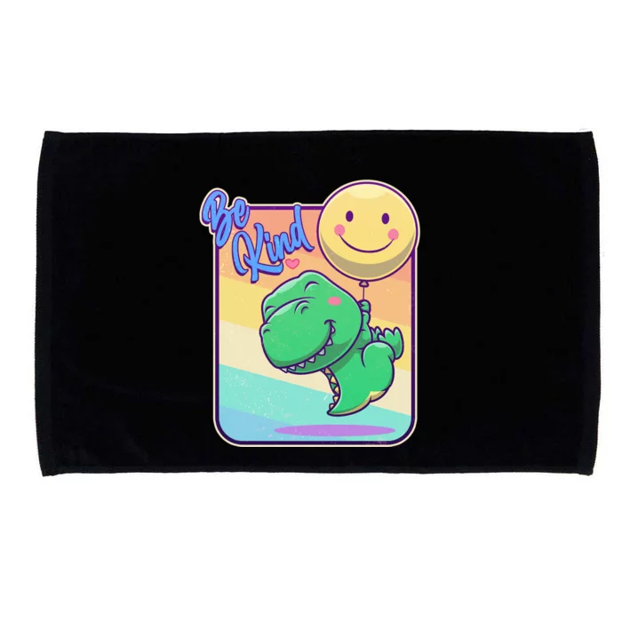 Be Kind Cute Happy TRex Dino Smiley Balloon Microfiber Hand Towel