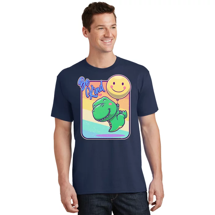 Be Kind Cute Happy TRex Dino Smiley Balloon T-Shirt