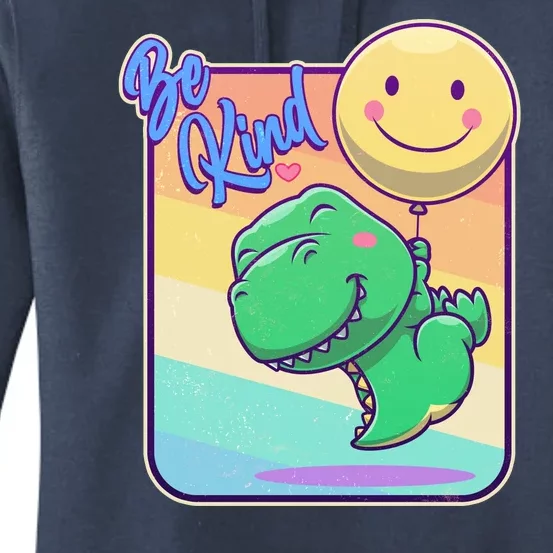 Be Kind Cute Happy TRex Dino Smiley Balloon Women's Pullover Hoodie