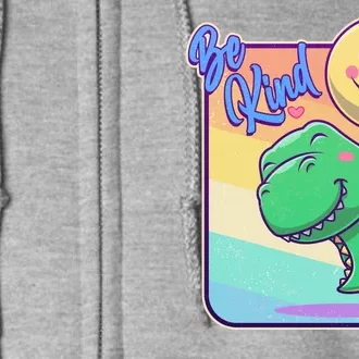 Be Kind Cute Happy TRex Dino Smiley Balloon Full Zip Hoodie