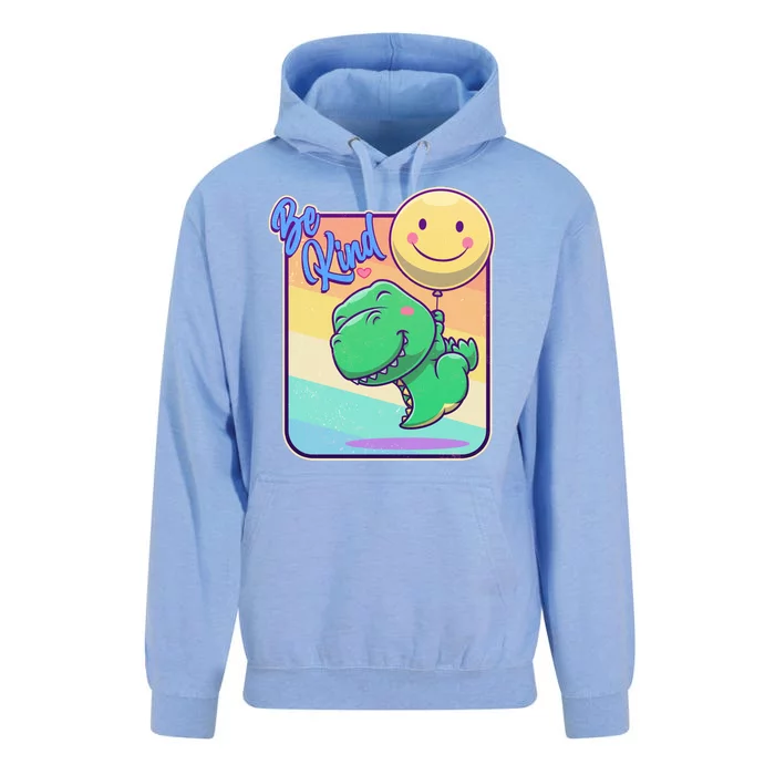 Be Kind Cute Happy TRex Dino Smiley Balloon Unisex Surf Hoodie