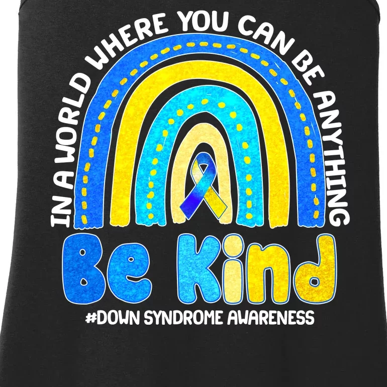 Be Kind Down Syndrome Awareness Rainbow Ladies Essential Tank