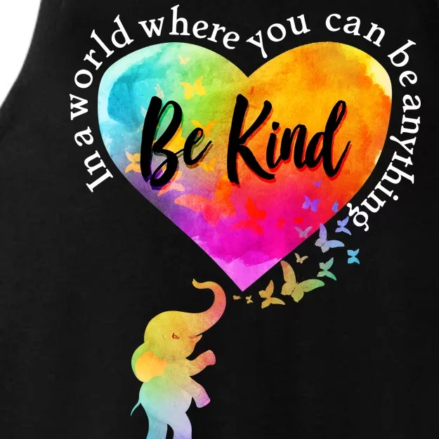 Be Kind Elephant Heart Ladies Tri-Blend Wicking Tank