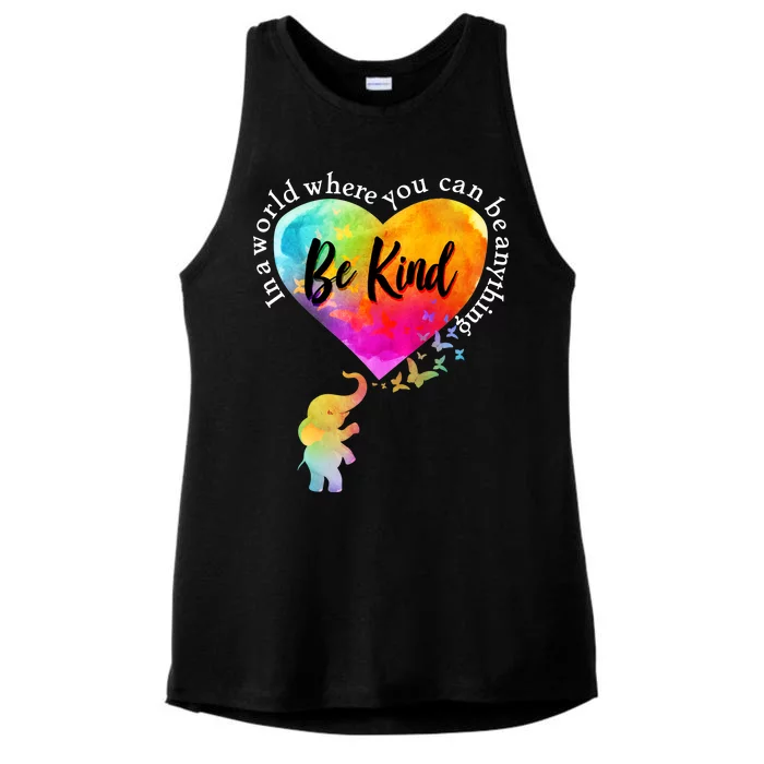 Be Kind Elephant Heart Ladies Tri-Blend Wicking Tank