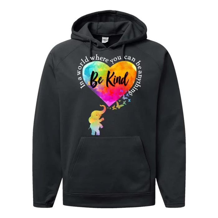 Be Kind Elephant Heart Performance Fleece Hoodie