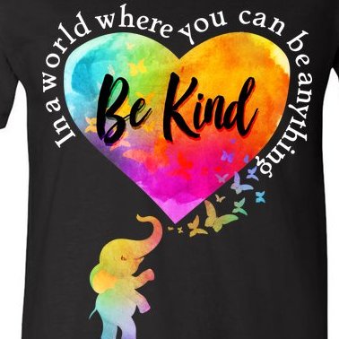 Be Kind Elephant Heart V-Neck T-Shirt