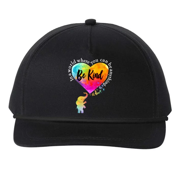 Be Kind Elephant Heart Snapback Five-Panel Rope Hat