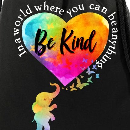 Be Kind Elephant Heart Drawstring Bag