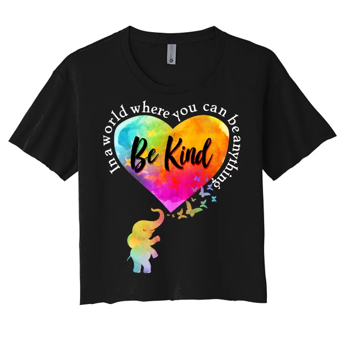 Be Kind Elephant Heart Women's Crop Top Tee