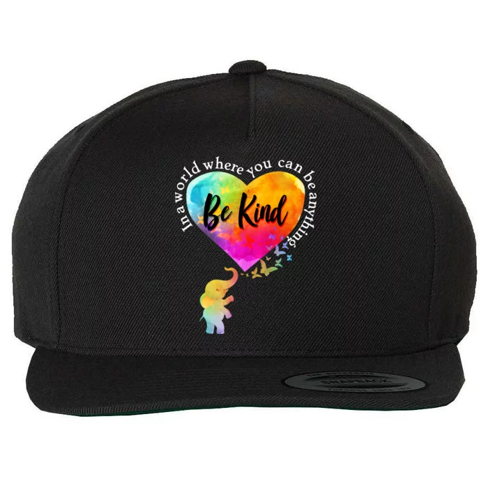 Be Kind Elephant Heart Wool Snapback Cap