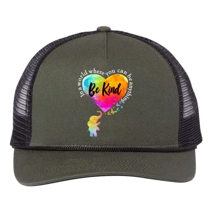 Be Kind Elephant Heart Retro Rope Trucker Hat Cap