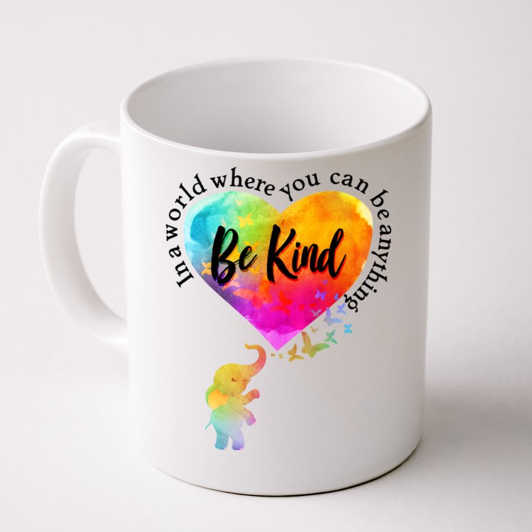 Be Kind Elephant Heart Coffee Mug