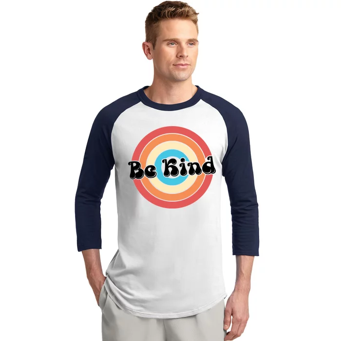 Be Kind Retro Emblem Baseball Sleeve Shirt