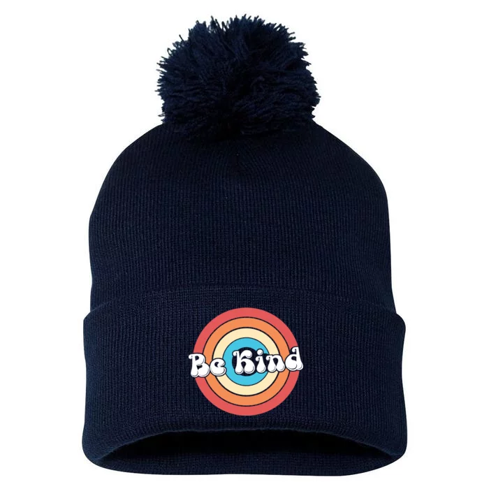 Be Kind Retro Emblem Pom Pom 12in Knit Beanie