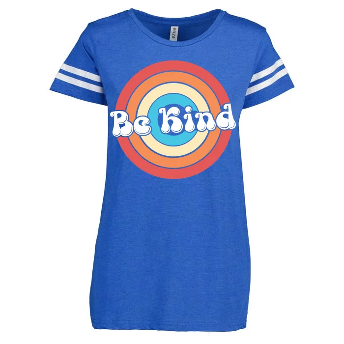 Be Kind Retro Emblem Enza Ladies Jersey Football T-Shirt