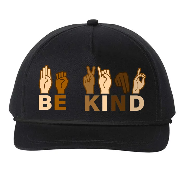 Be Kind Sign Language Snapback Five-Panel Rope Hat