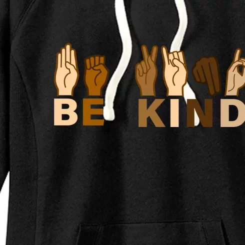 Be Kind Sign Language Women's Fleece Hoodie