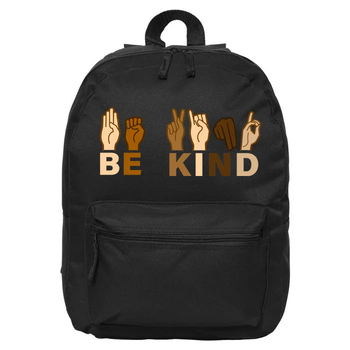 Be Kind Sign Language 16 in Basic Backpack