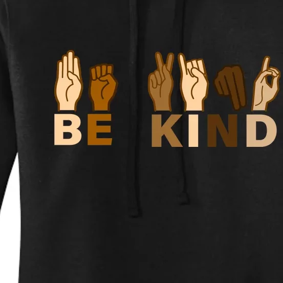 Be Kind Sign Language Women's Pullover Hoodie