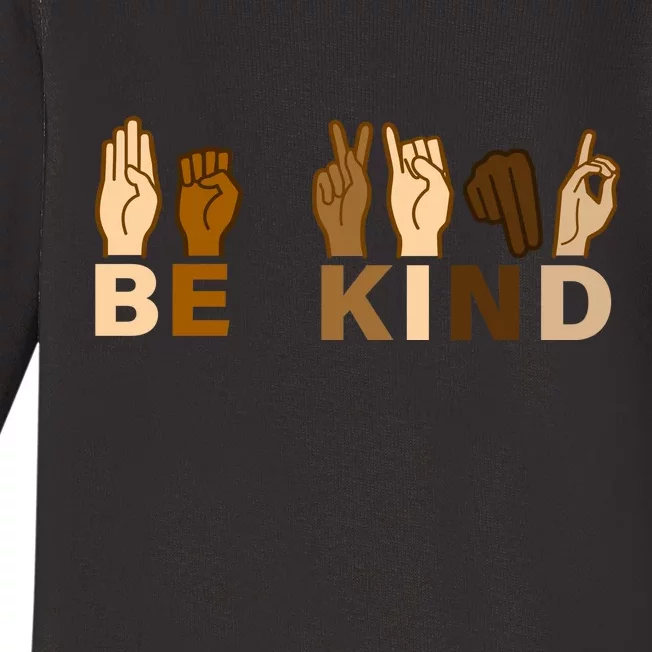 Be Kind Sign Language Baby Long Sleeve Bodysuit