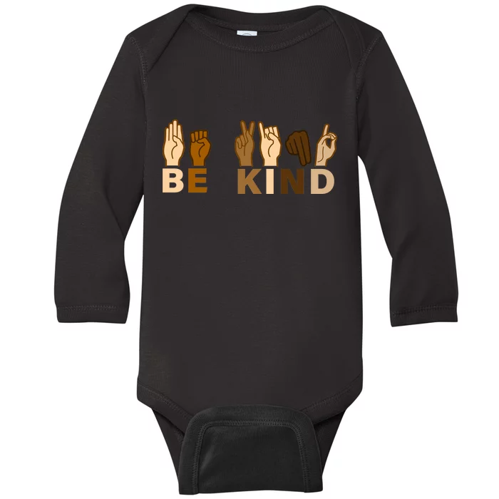 Be Kind Sign Language Baby Long Sleeve Bodysuit