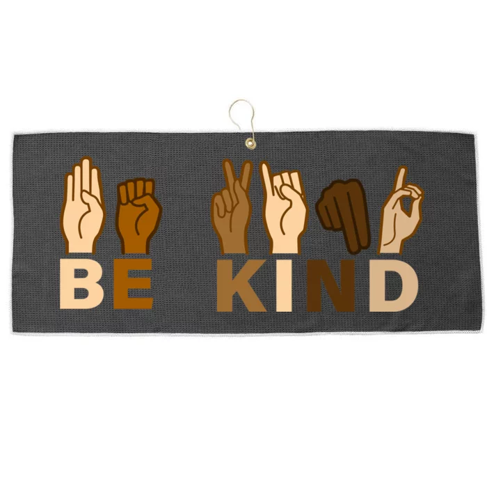 Be Kind Sign Language Large Microfiber Waffle Golf Towel