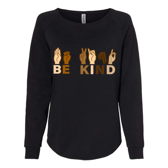 Be Kind Sign Language Womens California Wash Sweatshirt