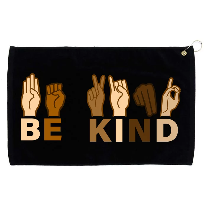 Be Kind Sign Language Grommeted Golf Towel