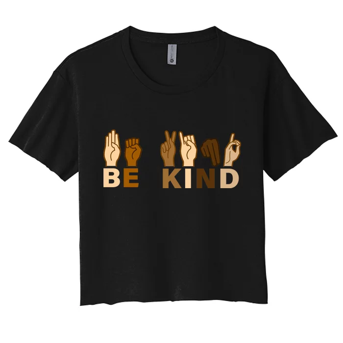 Be Kind Sign Language Women's Crop Top Tee