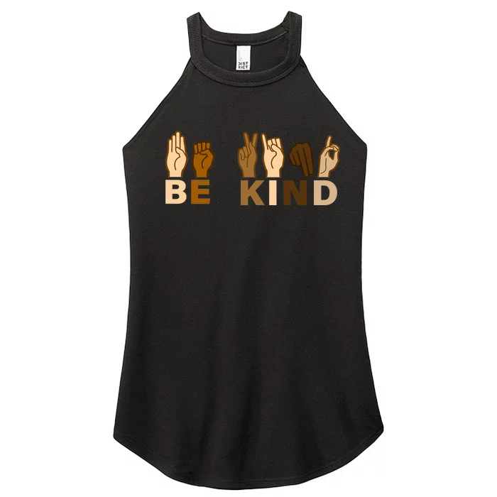 Be Kind Sign Language Women’s Perfect Tri Rocker Tank