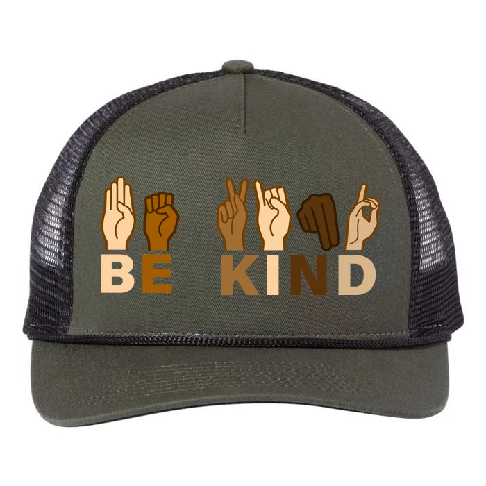 Be Kind Sign Language Retro Rope Trucker Hat Cap