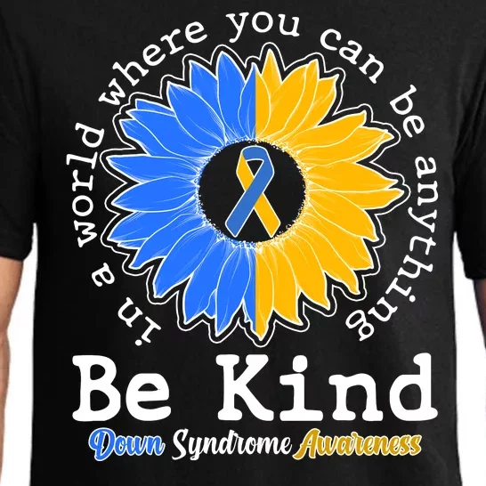 Be Kind Sunflower Ribbon Down Syndrome Awareness Pajama Set