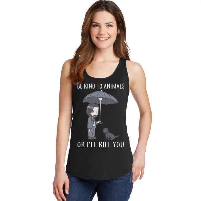 Be Kind To Animals Or I'll Kill You Ladies Essential Tank