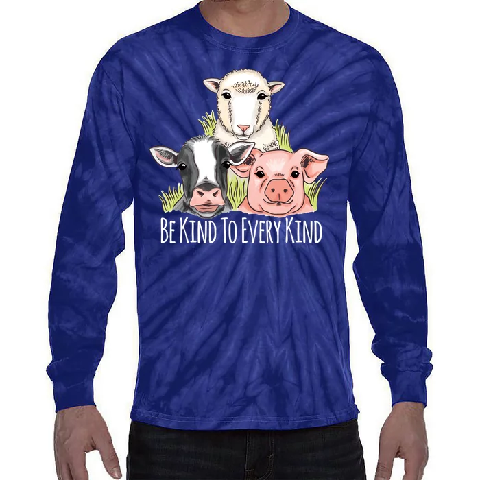 Be Kind To Every Kind Vegan Tie-Dye Long Sleeve Shirt