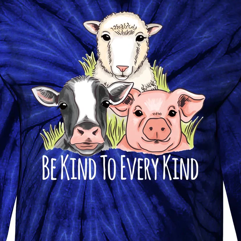 Be Kind To Every Kind Vegan Tie-Dye Long Sleeve Shirt