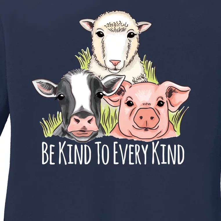 Be Kind To Every Kind Vegan Ladies Long Sleeve Shirt