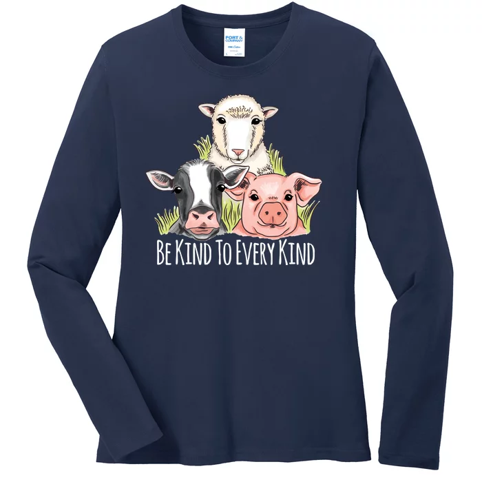 Be Kind To Every Kind Vegan Ladies Long Sleeve Shirt