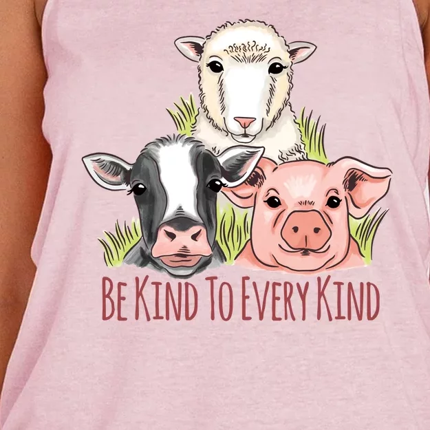 Be Kind To Every Kind Vegan Women's Knotted Racerback Tank