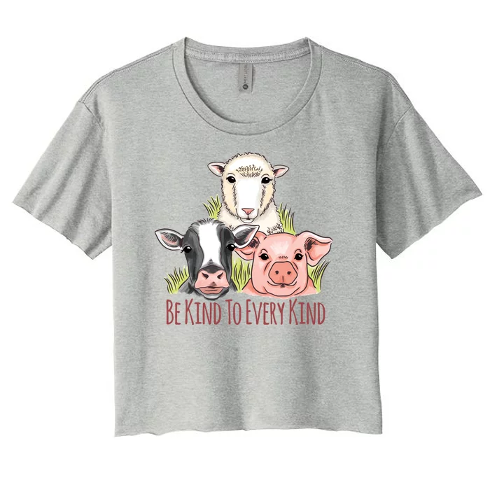 Be Kind To Every Kind Vegan Women's Crop Top Tee