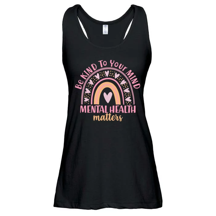 Be Kind To Your Mind Mental Health Matters Patten Rainbow Ladies Essential Flowy Tank