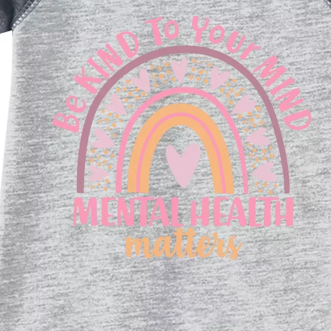 Be Kind To Your Mind Mental Health Matters Patten Rainbow Infant Baby Jersey Bodysuit