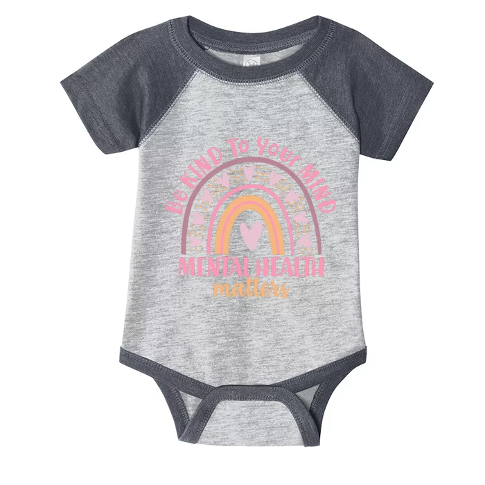 Be Kind To Your Mind Mental Health Matters Patten Rainbow Infant Baby Jersey Bodysuit