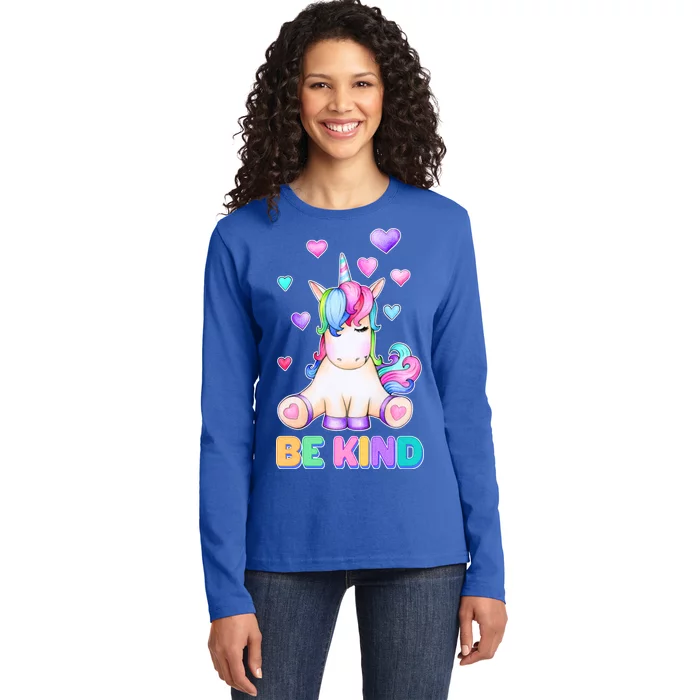 Be Kind Unicorn Ladies Long Sleeve Shirt