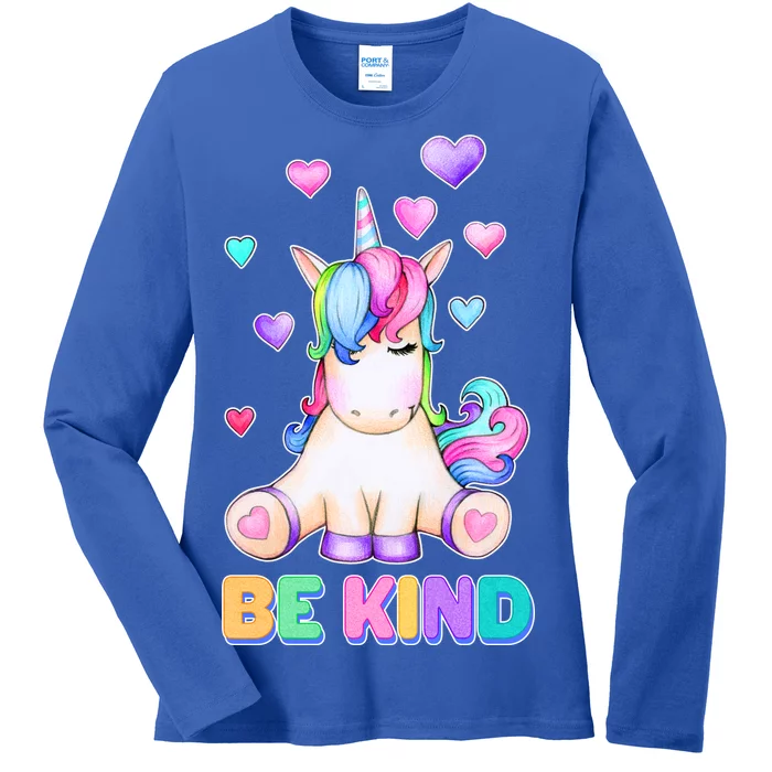 Be Kind Unicorn Ladies Long Sleeve Shirt