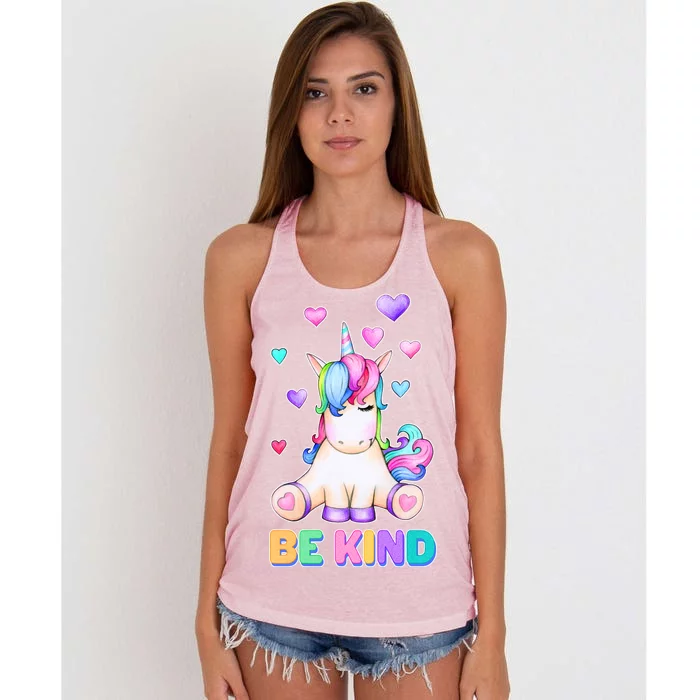 Be Kind Unicorn Women's Knotted Racerback Tank