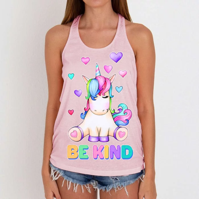 Be Kind Unicorn Women's Knotted Racerback Tank