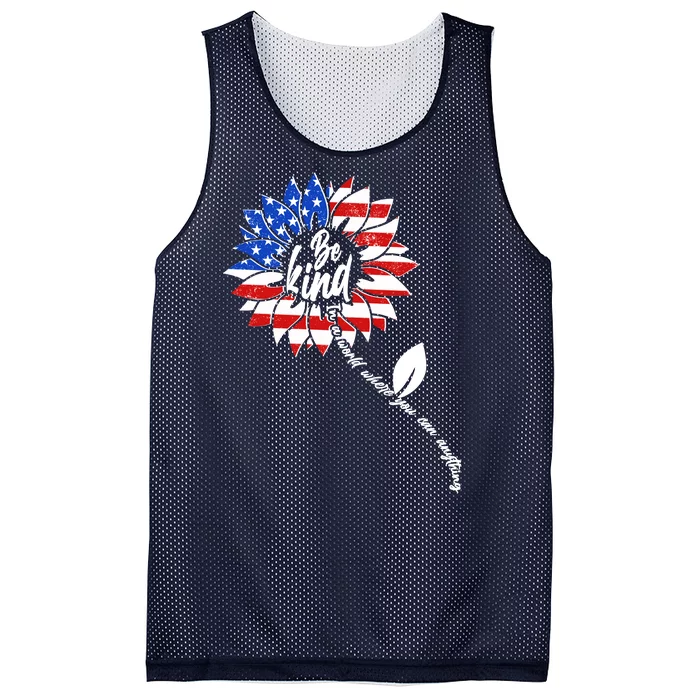 Be Kind USA American Sunflower Mesh Reversible Basketball Jersey Tank