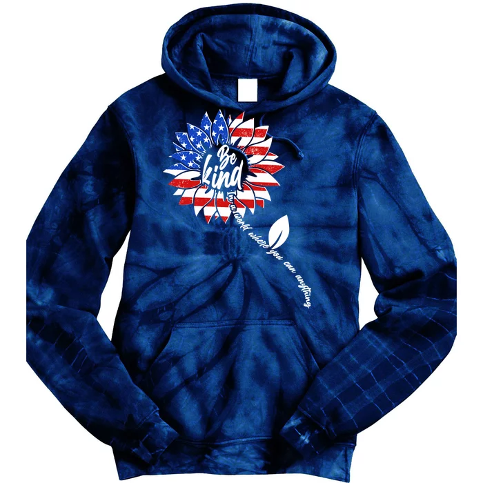 Be Kind USA American Sunflower Tie Dye Hoodie