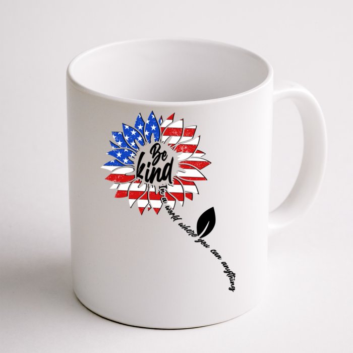 Be Kind USA American Sunflower Front & Back Coffee Mug