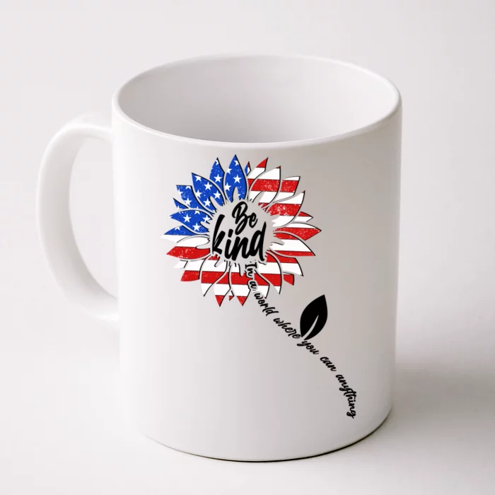 Be Kind USA American Sunflower Front & Back Coffee Mug